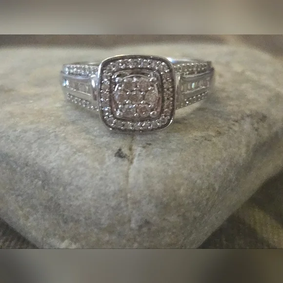 Diamond Wedding Ring Set | Size 7, 6.75 | 925 Sterling Silver | 0.51 ctw - Picture 8 of 16